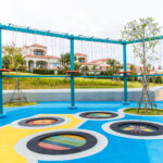WINAM outdoor playground equipment with colourful EPDM rubber safety flooring, completed project 01 in Vietnam