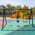 WINAM outdoor playground equipment with colourful EPDM rubber safety flooring, completed project 11 in Vietnam