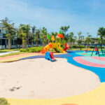 WINAM outdoor playground equipment with colourful EPDM rubber safety flooring, completed project 16 in Vietnam
